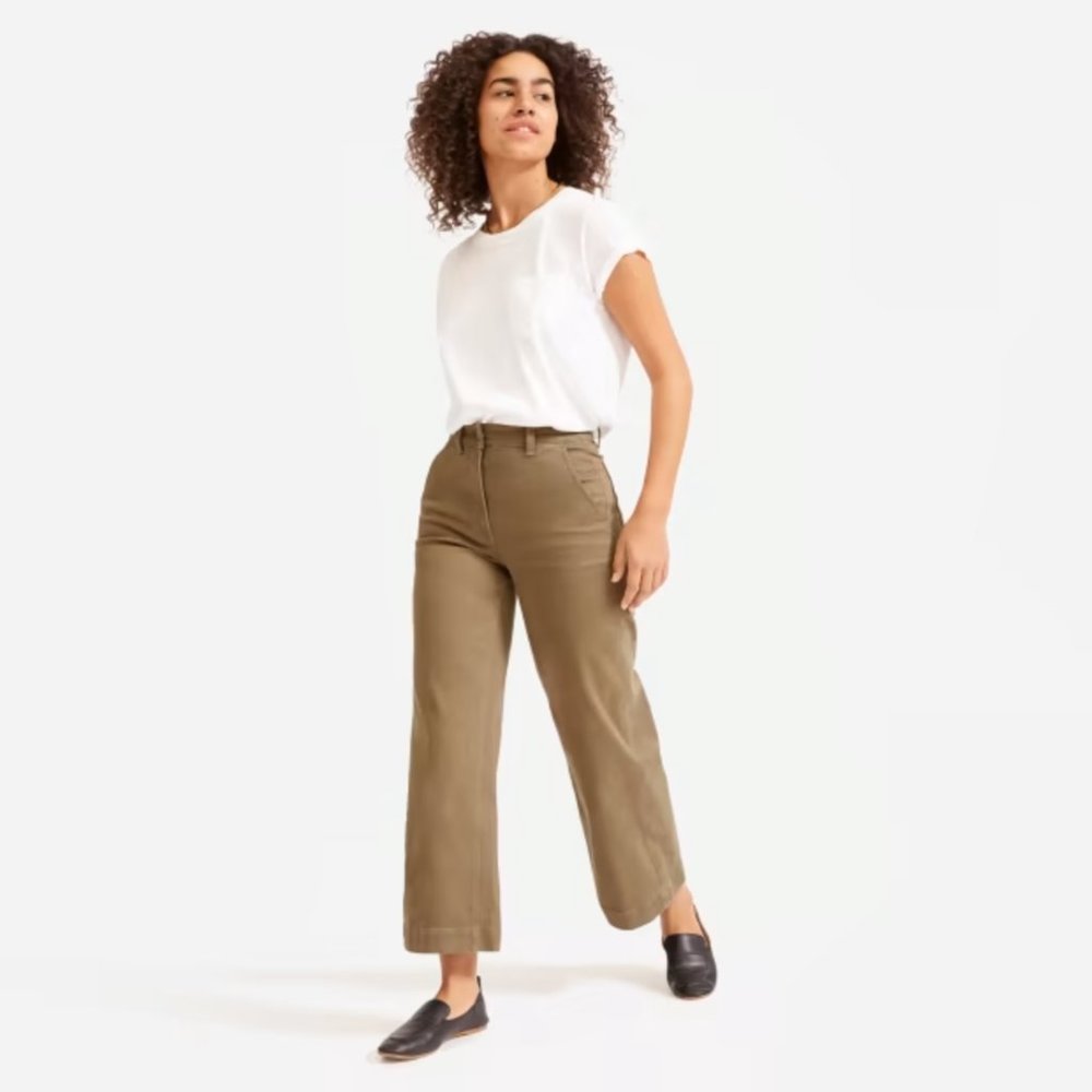 Everlane The Wide-Leg Crop Pant in Ochre - Size 12